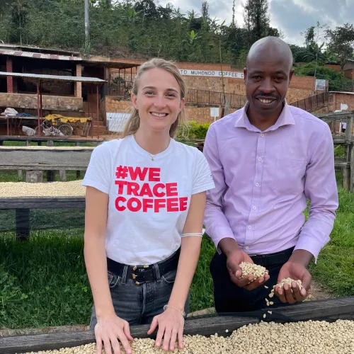 Rwanda, Coffee Washing Station, Muhondo Washing Station, Sorting, Green Coffee Beans